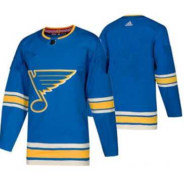 Mens St. Louis Blues Blank Blue Alternate Official Adidas Jersey->->NHL Jersey